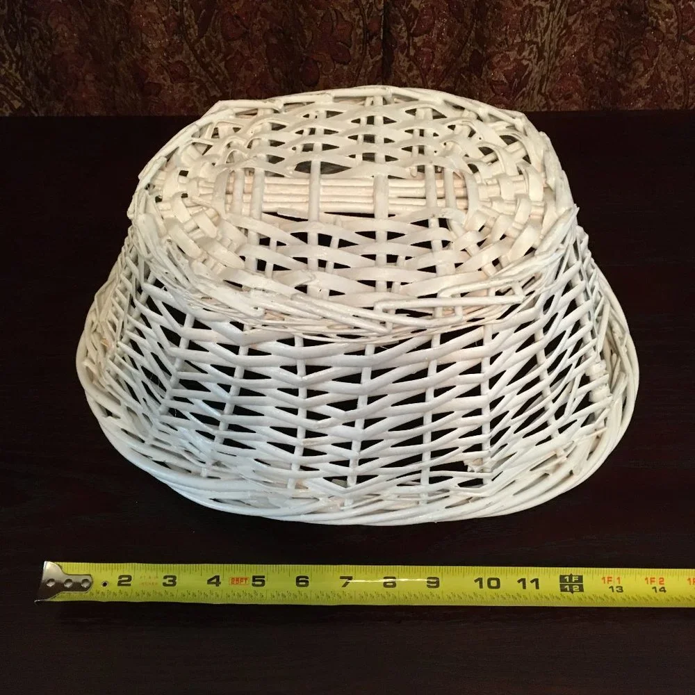 Vintage White Wicker Basket